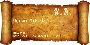 Ugron Miklós névjegykártya